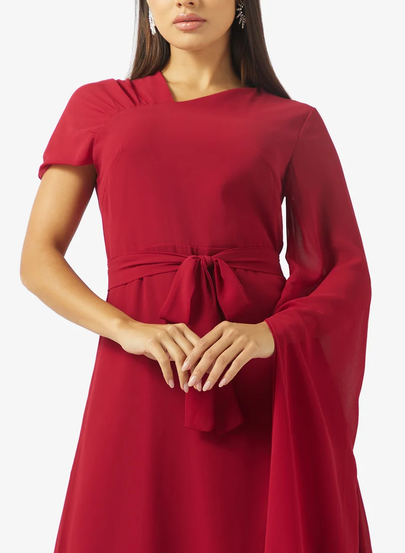 Khizana  One Shoulder Dress With Sleeve Trail for Women | Best Price UAE